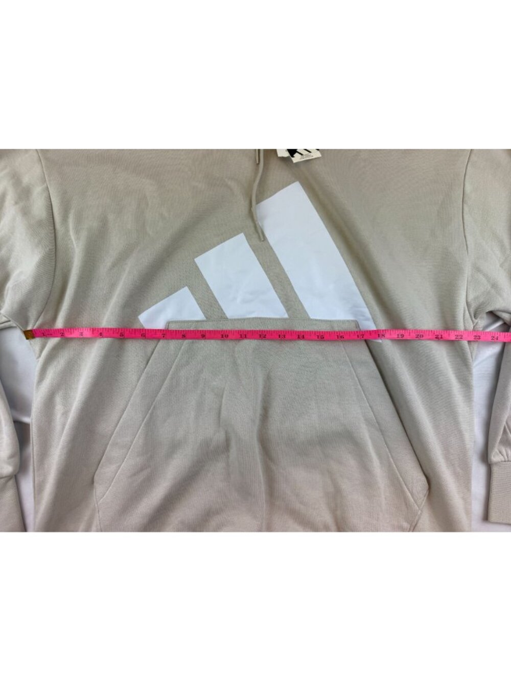 NWT Adidas Men's Essentials Big Logo Fleece Hoodie Size XL In Alumina/White - Picture 9 of 10